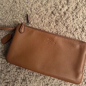 Coach Tan Leather Wristlet
